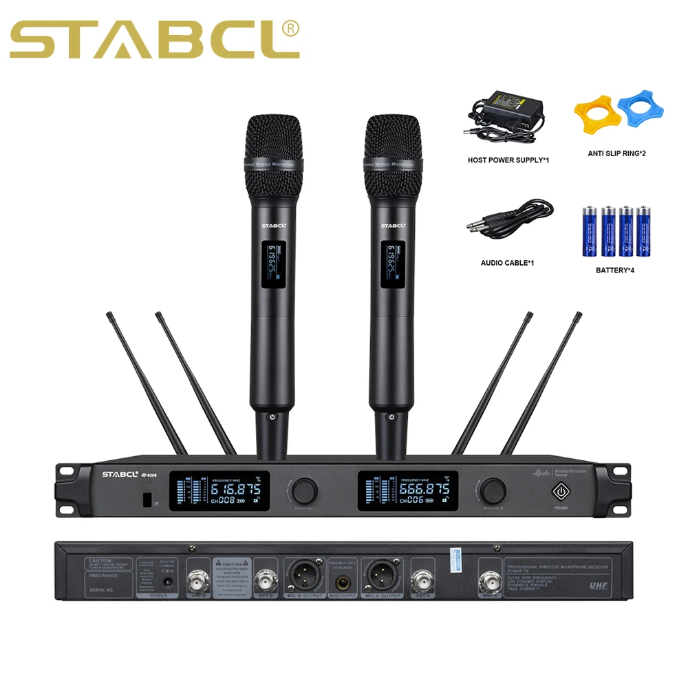 ST-920S UHF Wireless 2 Channel Micros Sans Fils Micro Professionnel San Fil Powerful Microphones For Karaoke Stage Performance
ST-920S UHF Wireless 2 Channel Micros Sans Fils Micro Professionnel San Fil Powerful Microphones For Karaoke Stage Performance