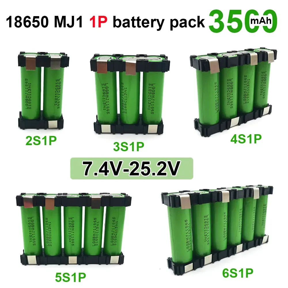 18650-MJ1 lithium battery pack customized 7.4V~25.2V 3500mAh battery welding 2S1P-6S1P battery pack
18650-MJ1 lithium battery pack customized 7.4V~25.2V 3500mAh battery welding 2S1P-6S1P battery pack
