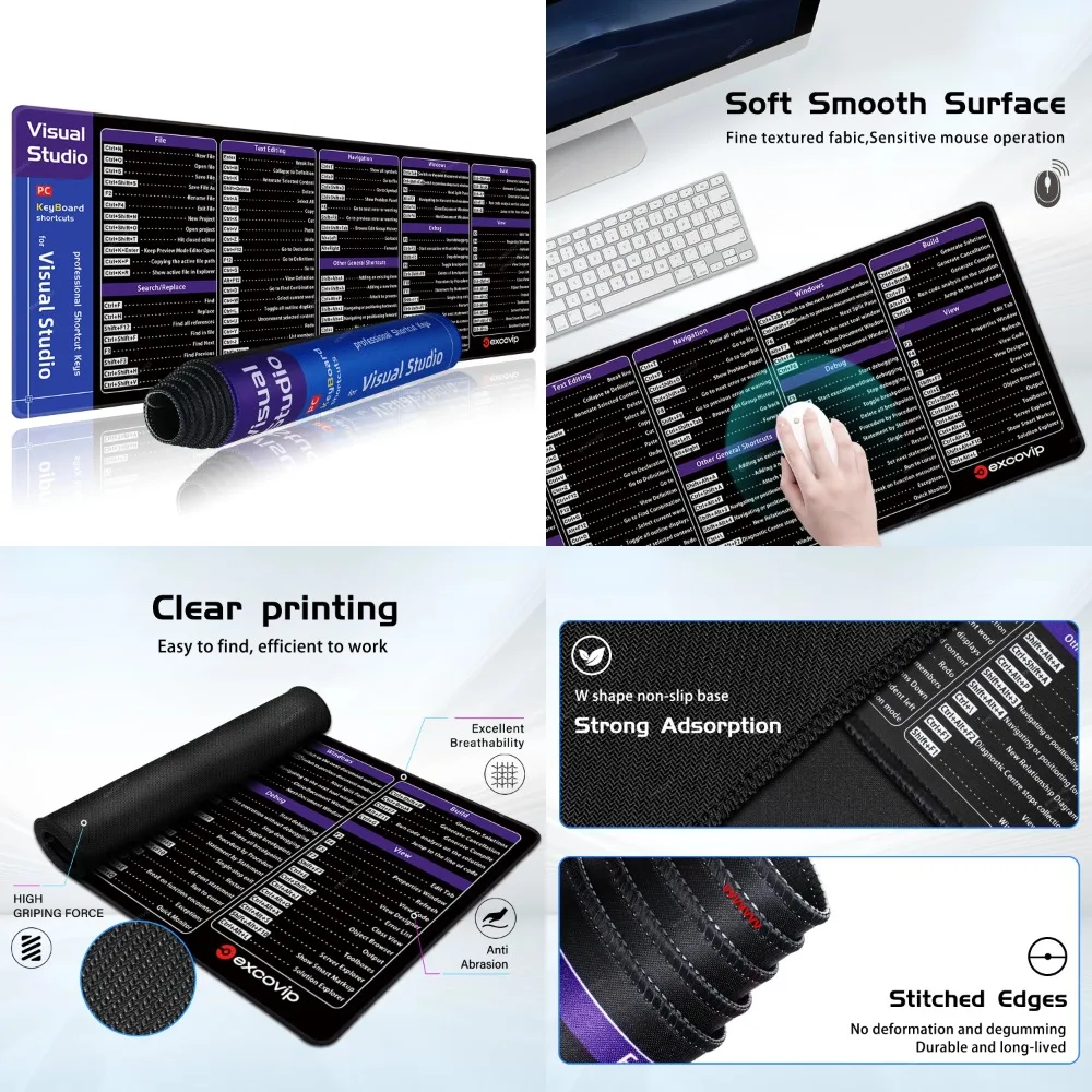 NEW Programing Mouse Pad for Visual Studio Large Shortcuts Cheat Sheet Mousepad Python Java C++ Software Web Engineer Desk Mat
NEW Programing Mouse Pad for Visual Studio Large Shortcuts Cheat Sheet Mousepad Python Java C++ Software Web Engineer Desk Mat