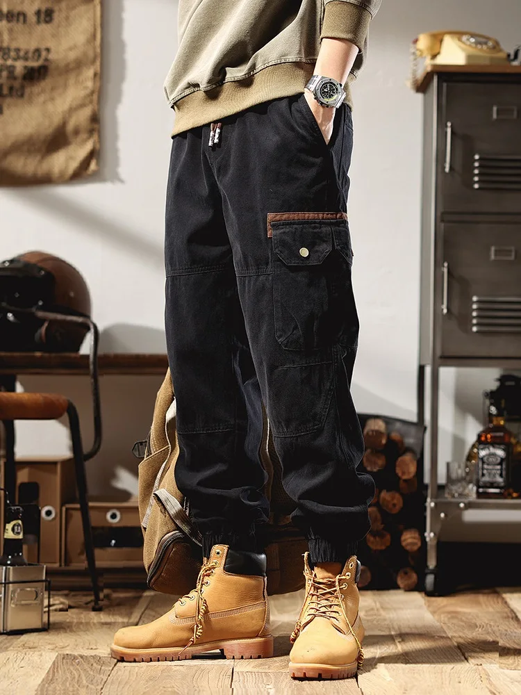 Men's Cotton Black Cargo Pants Fashion Tactical Streetwear Casual Slim Fit Elastic Waist Drawstring Jogging Trousers
Men's Cotton Black Cargo Pants Fashion Tactical Streetwear Casual Slim Fit Elastic Waist Drawstring Jogging Trousers