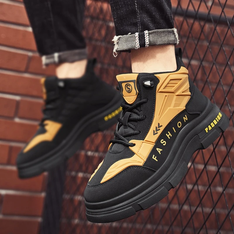 Спецодежда на толстой подошве. Мужская осенняя обувь. Высокие туфли. Модная прочная нескользящая повседневная обувь на плоской подошве со шнуровкой и цветными блоками.
Спецодежда на толстой подошве. Мужская осенняя обувь. Высокие туфли. Модная прочная нескользящая повседневная обувь на плоской подошве со шнуровкой и цветными блоками.