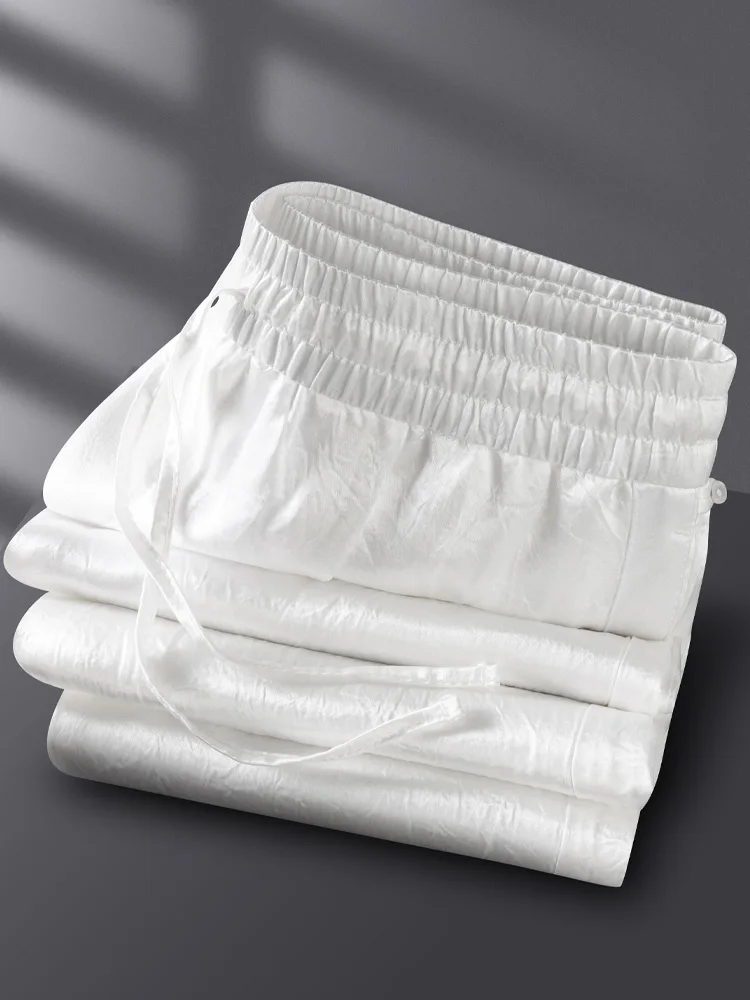 Silk Acetate Men's Casual Pants Summer Smooth Drapey Straight Leg High End Ice Silk Breathable White Sweatpants Anti-Wrinkle
Silk Acetate Men's Casual Pants Summer Smooth Drapey Straight Leg High End Ice Silk Breathable White Sweatpants Anti-Wrinkle