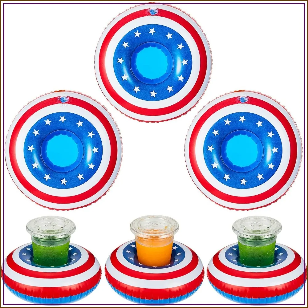 Patriotic Pool Drink Holders 6 Pack, Inflatable Floating Cup Coasters, Red White Blue Party Decorations for 250th Celebration, 4th of July, Memorial Day, Summer Beach
Patriotic Pool Drink Holders 6 Pack, Inflatable Floating Cup Coasters, Red White Blue Party Decorations for 250th Celebration, 4th of July, Memorial Day, Summer Beach
