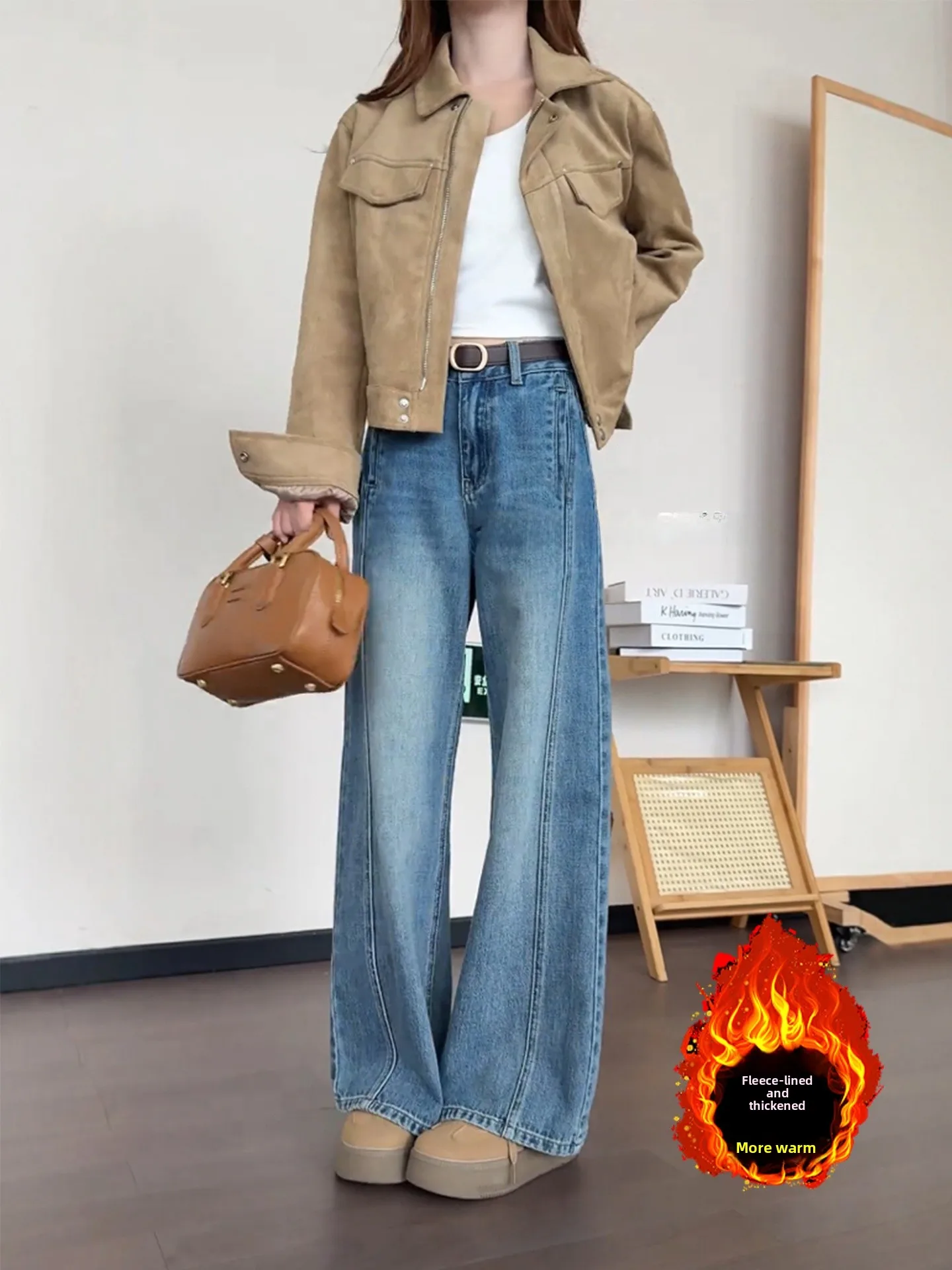 High Waist Wide Leg Jeans Women's Loose Fit Bootcut Denim Pants Autumn Winter plus Size Straight Cut Casual Trousers
High Waist Wide Leg Jeans Women's Loose Fit Bootcut Denim Pants Autumn Winter plus Size Straight Cut Casual Trousers