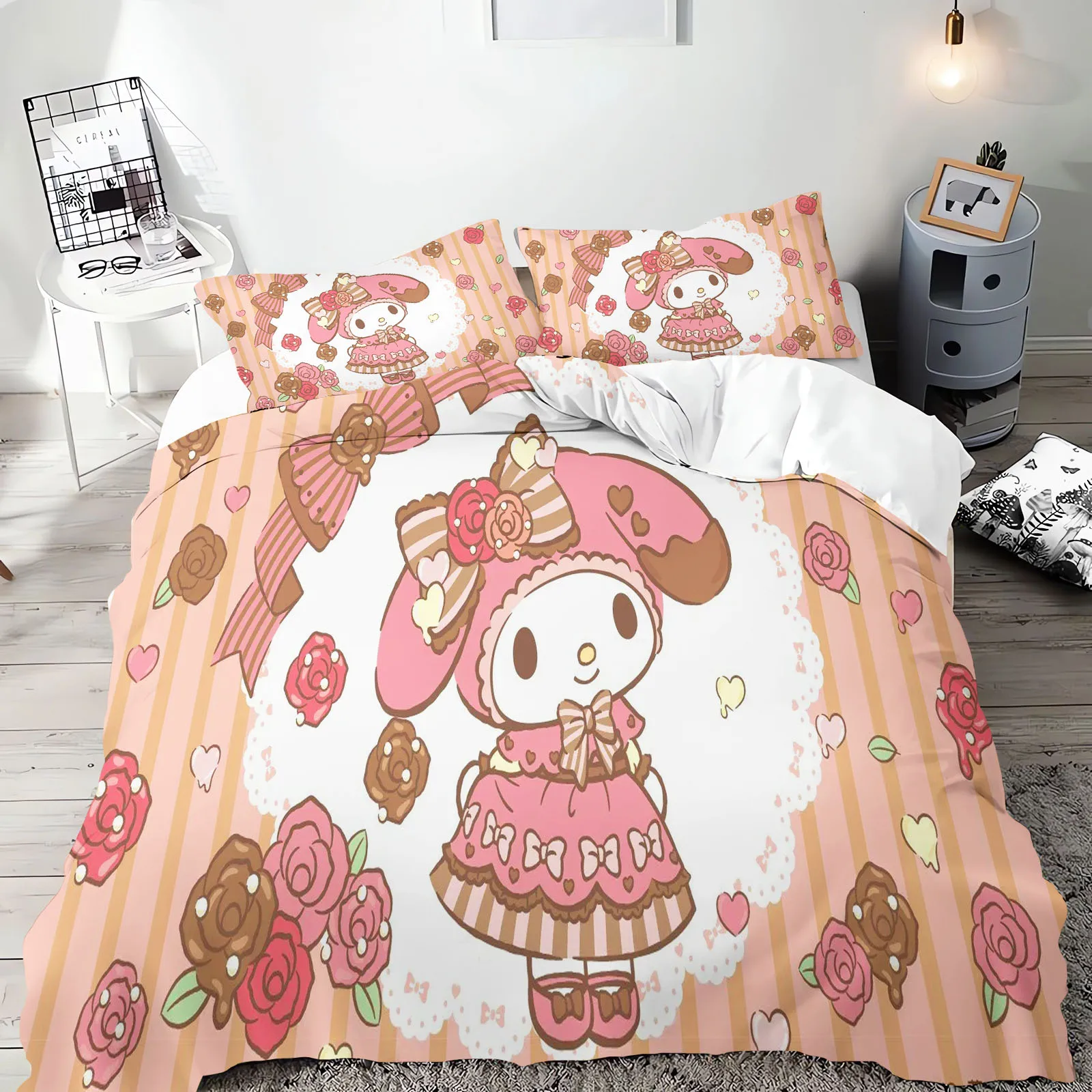 My Melody Duvet Cover Set - Sanrio Cute Bunny 3D Print Bedding Set with Pillowcases for Girls Bedroom
My Melody Duvet Cover Set - Sanrio Cute Bunny 3D Print Bedding Set with Pillowcases for Girls Bedroom