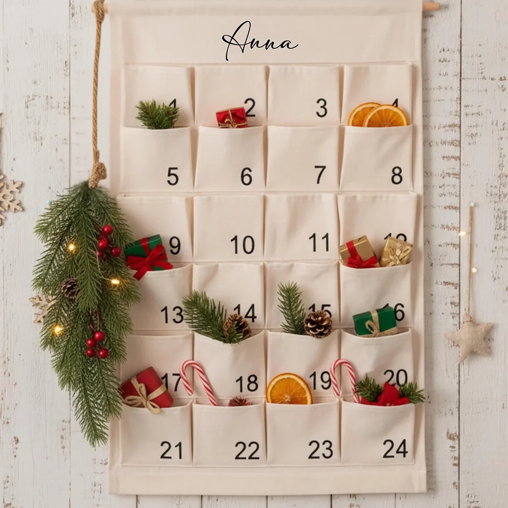 Personalized Advent Calendar Home Decor Christmas Countdown Wall Calendar 24 Pockets To Fill Winter Holiday Gifts for Children's
Personalized Advent Calendar Home Decor Christmas Countdown Wall Calendar 24 Pockets To Fill Winter Holiday Gifts for Children's