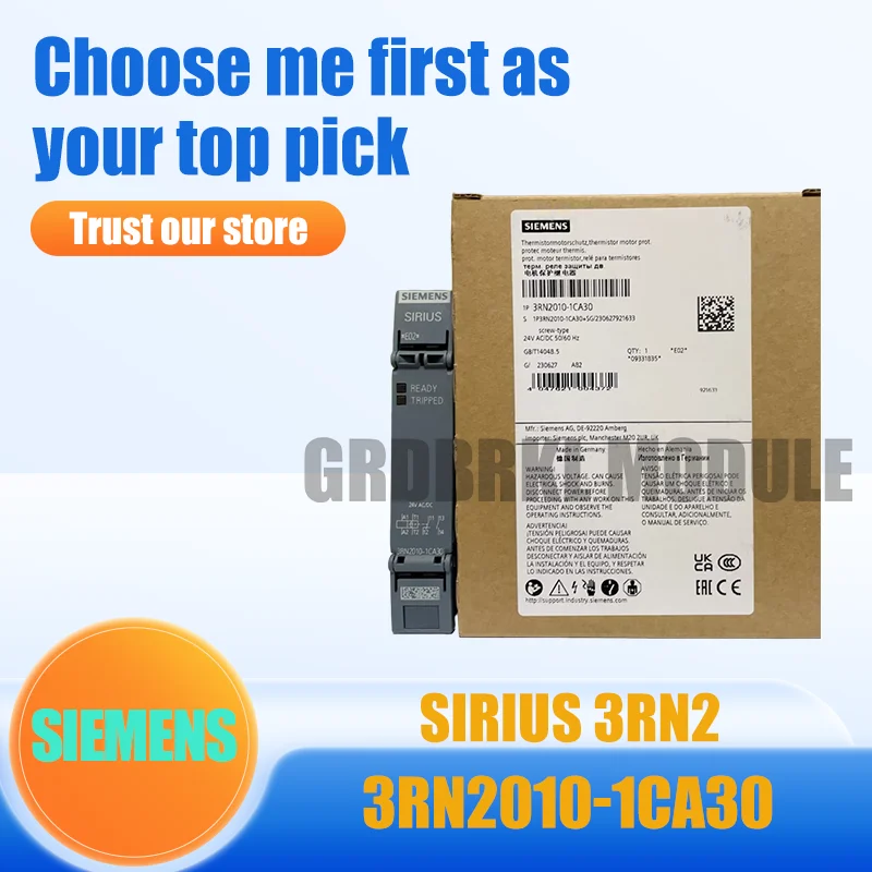 New Original SIEMENS 3RN2010-1CA30 3RN2000-1AA30 3RN2000-1AW30 SIRIUS 3RN2 Thermistor Motor Protection Relay
New Original SIEMENS 3RN2010-1CA30 3RN2000-1AA30 3RN2000-1AW30 SIRIUS 3RN2 Thermistor Motor Protection Relay