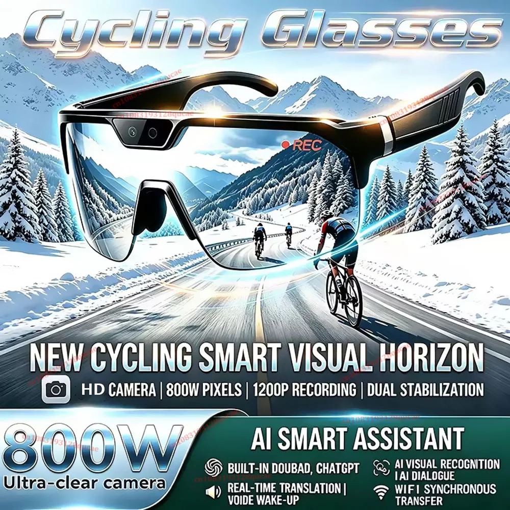 New AI smart shooting&recording glasses with 800W camera, HD anti-shake bicycle riding shooting artifact, windproof goggles 2026
New AI smart shooting&recording glasses with 800W camera, HD anti-shake bicycle riding shooting artifact, windproof goggles 2026