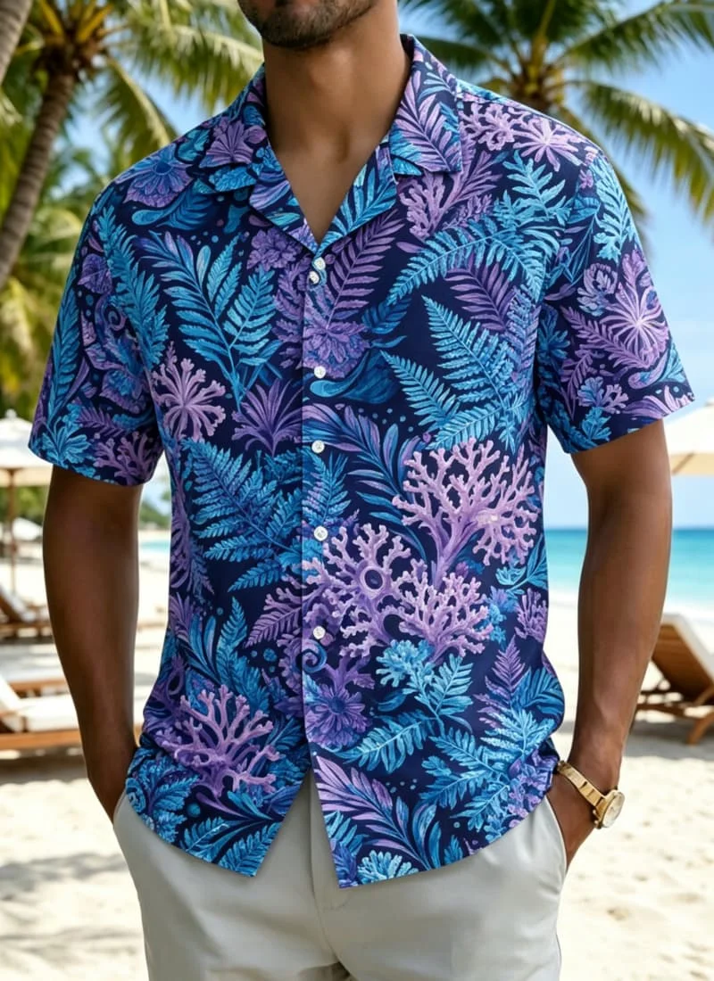 Men's Tropical Plant Floral Print Shirt, Exotic Island Style for Summer Holiday, Beach Trips, Daily Outings & Casual Wear
Men's Tropical Plant Floral Print Shirt, Exotic Island Style for Summer Holiday, Beach Trips, Daily Outings & Casual Wear