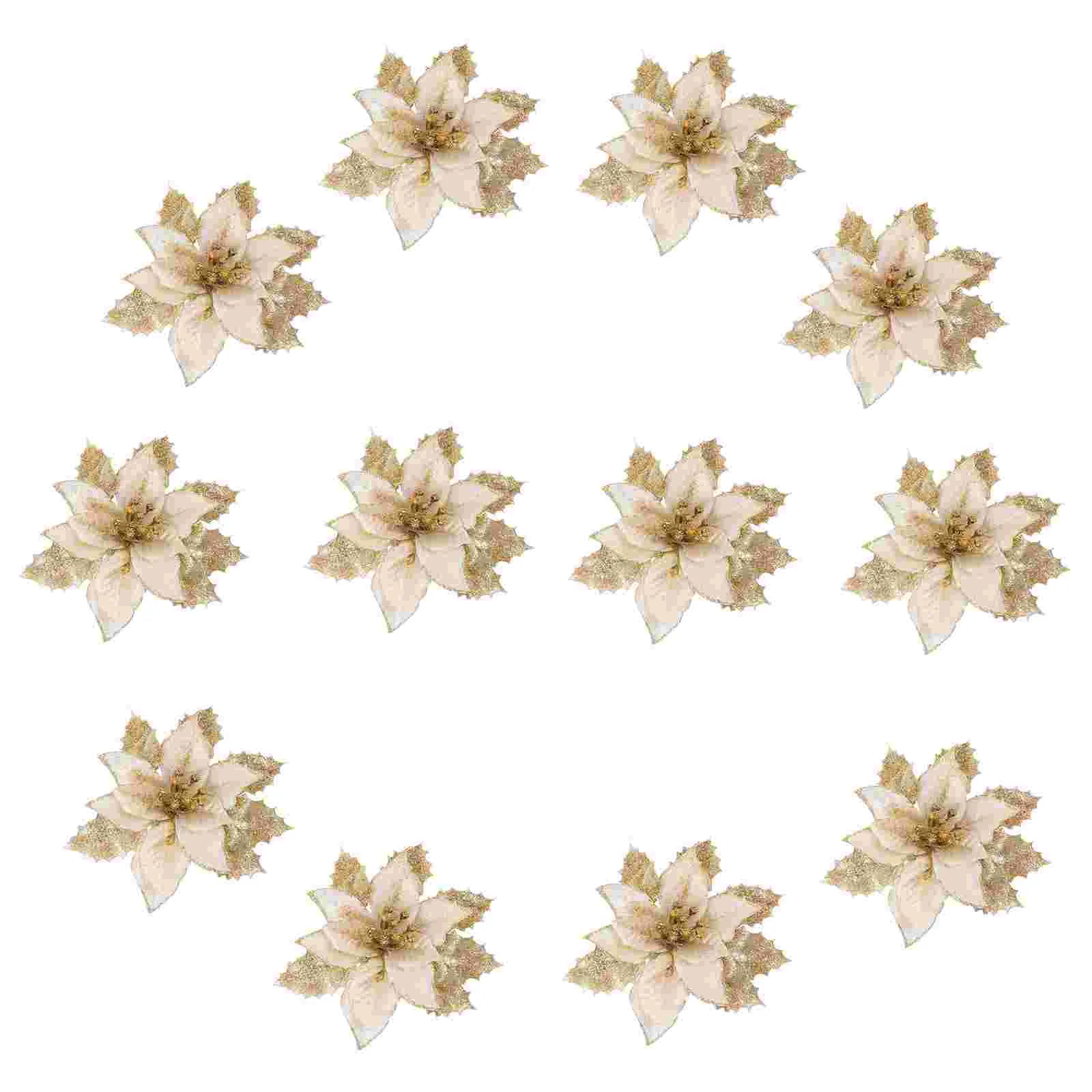 12 Pcs Glitter Christmas Flowers Xmas Adornment Pendant Tree Decor Ornament Hanging
12 Pcs Glitter Christmas Flowers Xmas Adornment Pendant Tree Decor Ornament Hanging