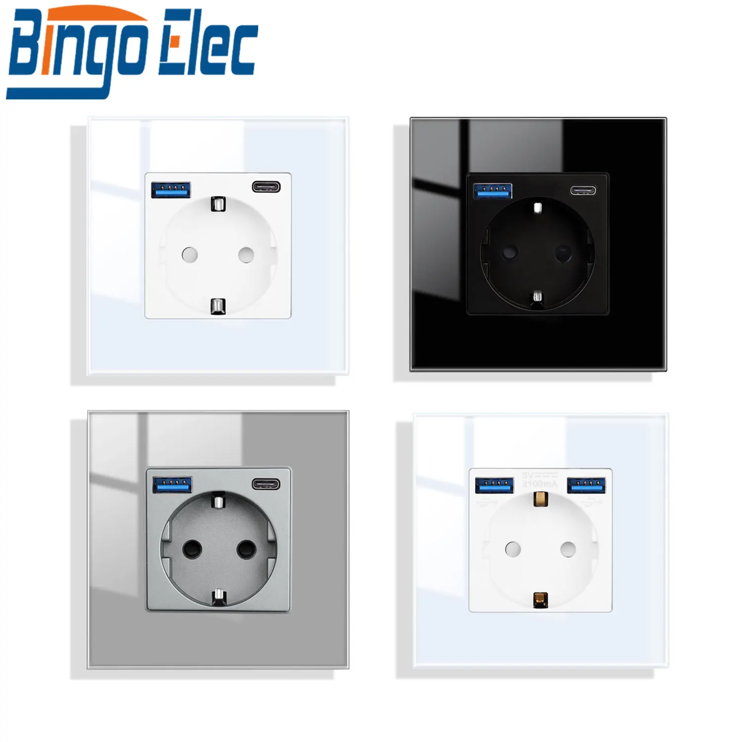 BINGOELEC EU Wall USB Socket Many New Style Panel Home Socket, AC 110V-250V 16A Wall Embedded Double USB EU Standard Plug CE
BINGOELEC EU Wall USB Socket Many New Style Panel Home Socket, AC 110V-250V 16A Wall Embedded Double USB EU Standard Plug CE