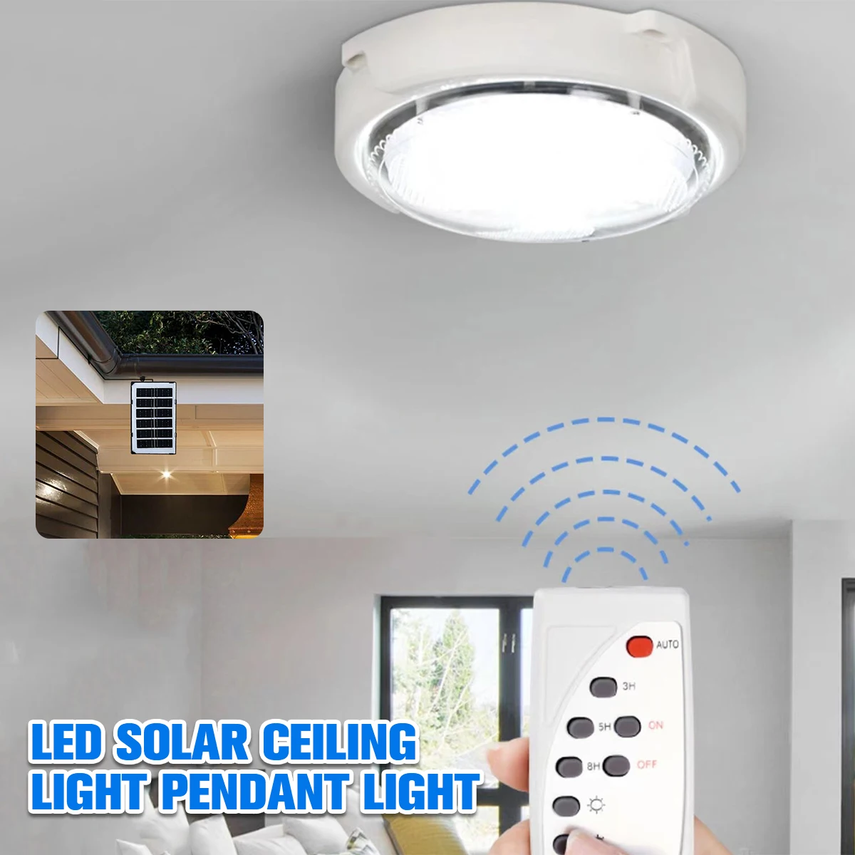 Solar Ceiling Light Indoor Lighting Solar Powered 60LED Pendant Lamp with Remote Control 2000mAh Sensor Outdoor Solar Light
Solar Ceiling Light Indoor Lighting Solar Powered 60LED Pendant Lamp with Remote Control 2000mAh Sensor Outdoor Solar Light