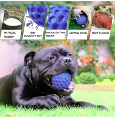 Indestructible Interactive Rubber Ball Dog Chewing Toy for Small Medium Large Breeds Pet Tooth Cleaning Fun Accessory