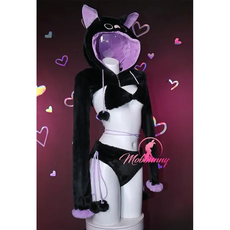 EE01 Mobbunny Women Sexy Lingerie Set Plush Bat Style Sleepwear Homewear Bra and Panty with Short Zipper Hoodie Cosplay Cost&0Ww
EE01 Mobbunny Women Sexy Lingerie Set Plush Bat Style Sleepwear Homewear Bra and Panty with Short Zipper Hoodie Cosplay Cost&0Ww