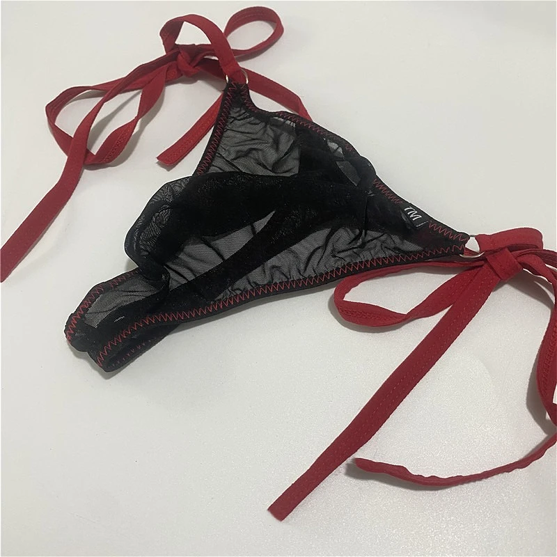 Transparent Men's Sexy Mesh Bugle Pouch Thong Bow Bandage Erotic String Homme T-Back Briefs Low Rise Male T-Panties Tanga Hombre
Transparent Men's Sexy Mesh Bugle Pouch Thong Bow Bandage Erotic String Homme T-Back Briefs Low Rise Male T-Panties Tanga Hombre