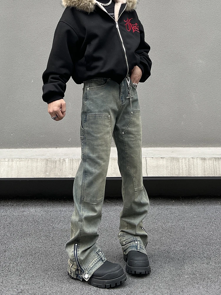 American Style High Street Workwear Denim Jeans Cleanfit Zipper Bell Bottoms Men's Fashion Loose Fit Long Trousers
American Style High Street Workwear Denim Jeans Cleanfit Zipper Bell Bottoms Men's Fashion Loose Fit Long Trousers