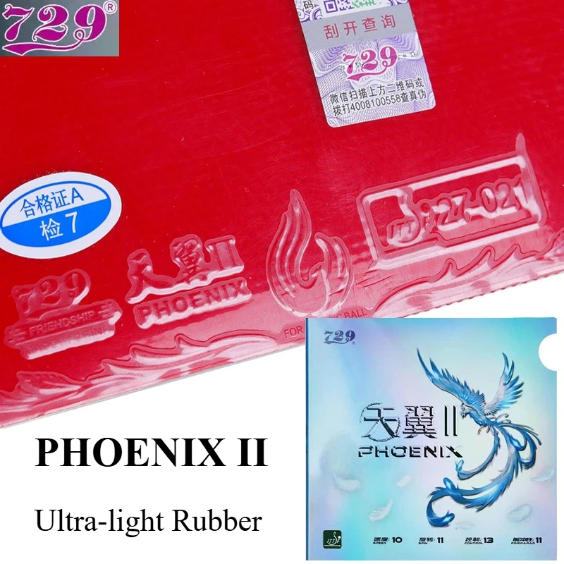 729 Friendship PHOENIX II Ultra-light Table Tennis Rubber Sheet Pips in Ping Pong Rubber with Sponge Recommended for Backhand
729 Friendship PHOENIX II Ultra-light Table Tennis Rubber Sheet Pips in Ping Pong Rubber with Sponge Recommended for Backhand