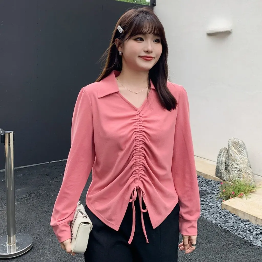plus Size Women's V-Neck Shoulder Top Loose Slimming Casual Shirt Autumn Fashionable Chubby Girl Age-Reducing 3121
plus Size Women's V-Neck Shoulder Top Loose Slimming Casual Shirt Autumn Fashionable Chubby Girl Age-Reducing 3121