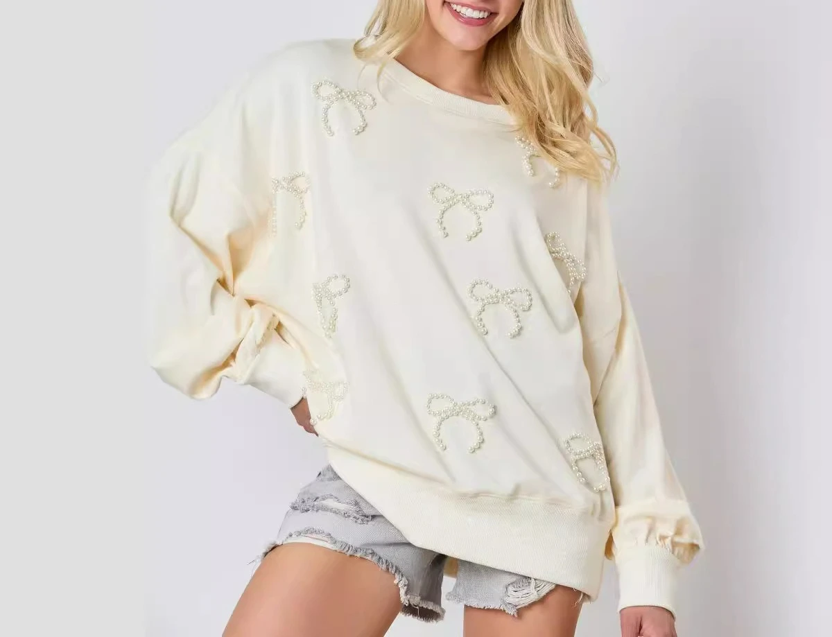 2025 Autumn and Winter New Women's Clothing Pearl Bow Decoration Long Sleeved Top Casual Hoodie
2025 Autumn and Winter New Women's Clothing Pearl Bow Decoration Long Sleeved Top Casual Hoodie