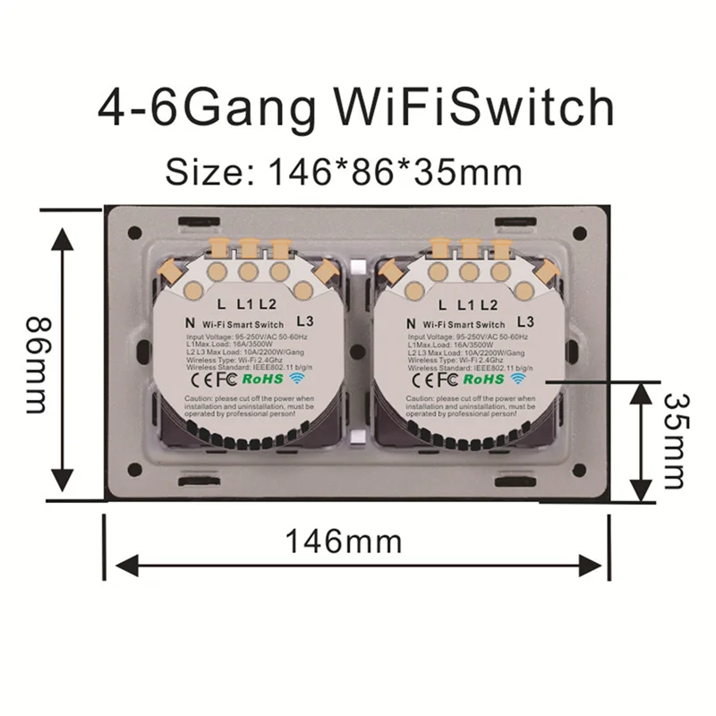 AED7-Wi-Fi умный настенный выключатель света 10А стеклянная сенсорная панель беспроводной доступа беспроводной пульт дистанционного управления
AED7-Wi-Fi умный настенный выключатель света 10А стеклянная сенсорная панель беспроводной доступа беспроводной пульт дистанционного управления