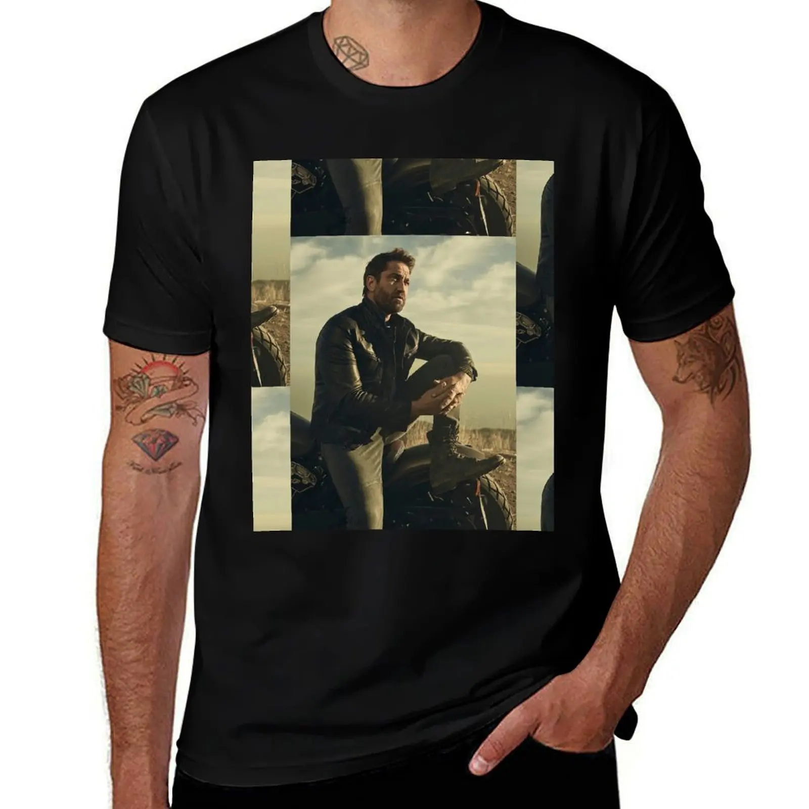 Gerard Butler T-Shirt mens graphic t shirts black cotton t-shirt plain for man package
Gerard Butler T-Shirt mens graphic t shirts black cotton t-shirt plain for man package