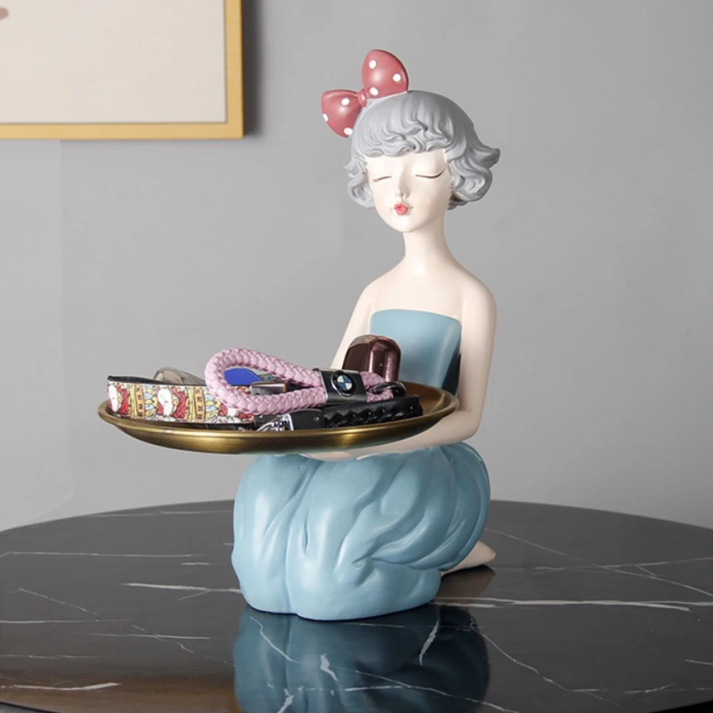 Home Accessories Girl Statue Ornament Entryway Put Key Storage Ornament Resin Ornament Fruit Tray Living Room Jewelry Home Decor
Home Accessories Girl Statue Ornament Entryway Put Key Storage Ornament Resin Ornament Fruit Tray Living Room Jewelry Home Decor
