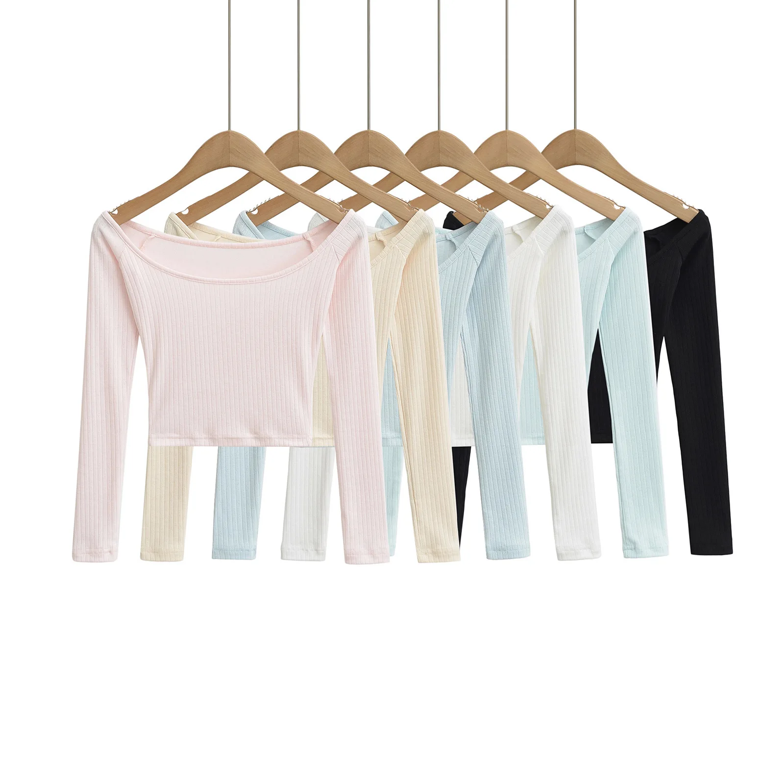 Sweet and sexy off-shoulder long-sleeve T-shirt for women 2025 spring/summer new high-waisted crop top 51R9
Sweet and sexy off-shoulder long-sleeve T-shirt for women 2025 spring/summer new high-waisted crop top 51R9