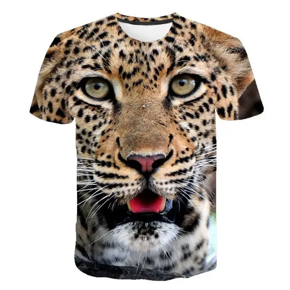 Summer personality Animal Tiger/Leopard graphic Men's T-shirt 3d HD printing comfortable large silhouette o collar short sleeve
Summer personality Animal Tiger/Leopard graphic Men's T-shirt 3d HD printing comfortable large silhouette o collar short sleeve