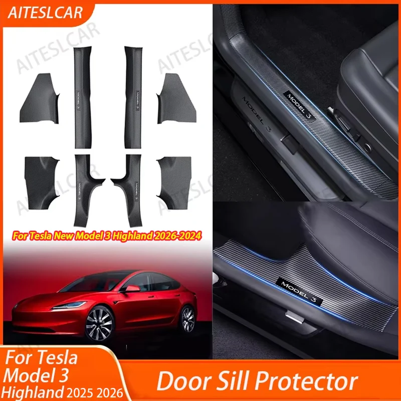 For Tesla Model 3 Highland 2026 + Front Rear Door Sill Guard Anti Scratch Dirt Resistant Threshold Strips Interior Accessories
For Tesla Model 3 Highland 2026 + Front Rear Door Sill Guard Anti Scratch Dirt Resistant Threshold Strips Interior Accessories