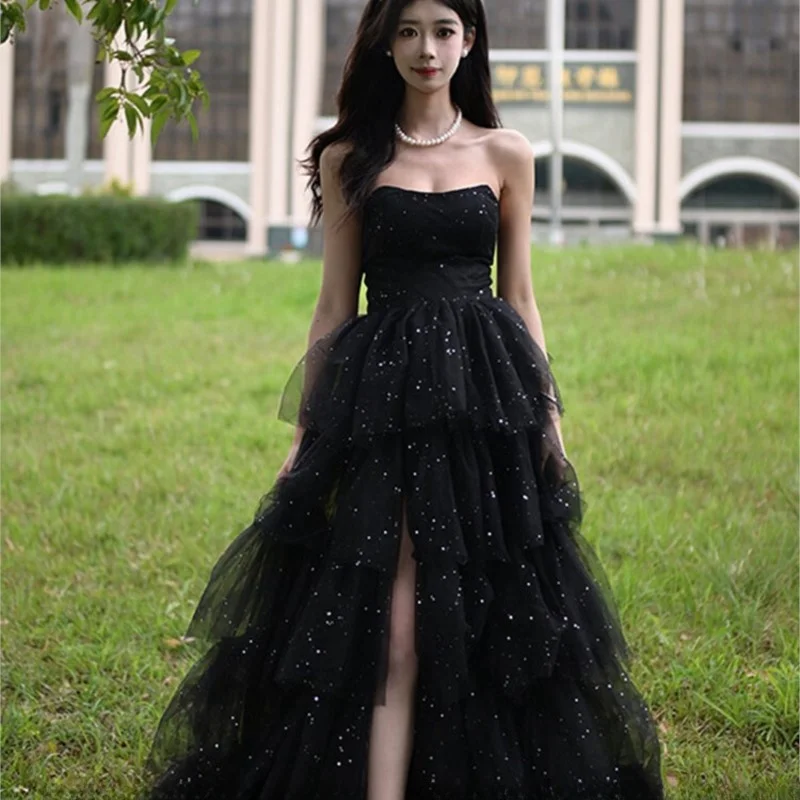 Shiny Black New Sense Host Female Art Exam Student Day Adult Ceremony Graduation Dress
Shiny Black New Sense Host Female Art Exam Student Day Adult Ceremony Graduation Dress