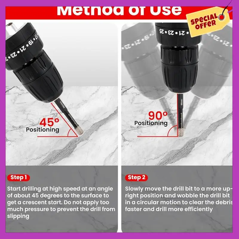 HFIL-10-Pack Diamond Hole Saw Drill Bits Set ( 1/4, 5/16, 3/8, 1/2 Inch ) - 1/4 Hex Shank Core Drill Bits For
HFIL-10-Pack Diamond Hole Saw Drill Bits Set ( 1/4, 5/16, 3/8, 1/2 Inch ) - 1/4 Hex Shank Core Drill Bits For