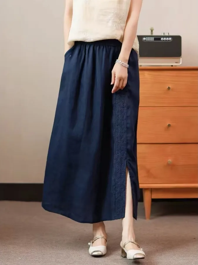 Summer 2026 Loose Cotton Linen Half Skirt for plus Size Women Simple Vintage Lace Trimming Slimming Long Skirt Casual Commute
Summer 2026 Loose Cotton Linen Half Skirt for plus Size Women Simple Vintage Lace Trimming Slimming Long Skirt Casual Commute
