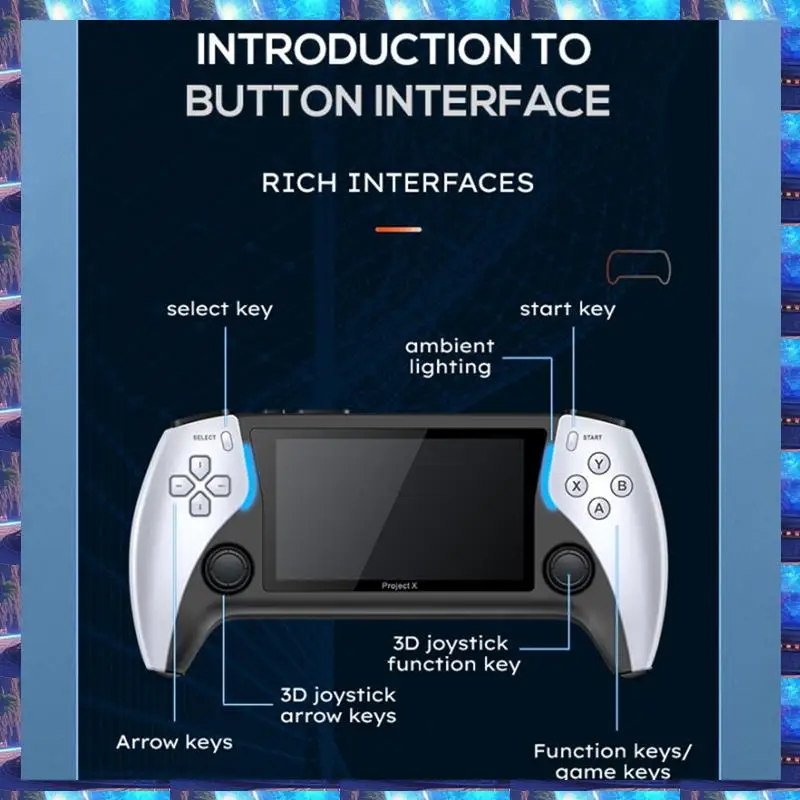 8G 2000+Games Project X Portable Pocket Video Game Console 4.3 Inch IPS Screen Support PS1 Gaming Dual Speaker Stereo Durable
8G 2000+Games Project X Portable Pocket Video Game Console 4.3 Inch IPS Screen Support PS1 Gaming Dual Speaker Stereo Durable
