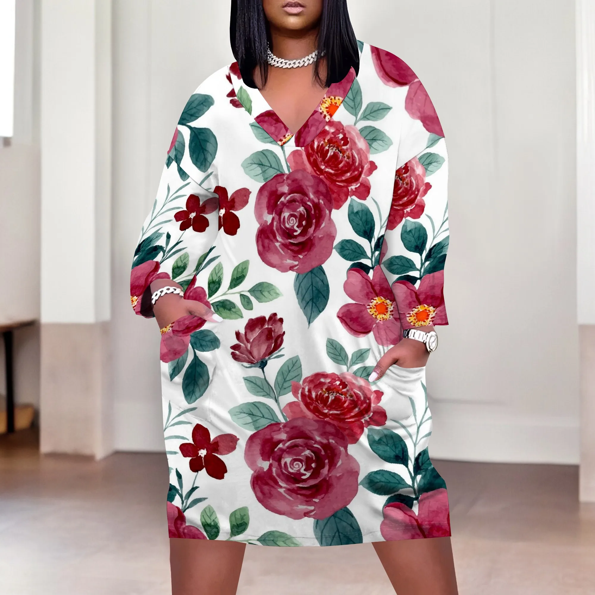 Plus Size Floral Rose Dress XL-6XL V-Neck Loose Fit 2025 Valentine's Day Spring Garden Party Outfit
Plus Size Floral Rose Dress XL-6XL V-Neck Loose Fit 2025 Valentine's Day Spring Garden Party Outfit