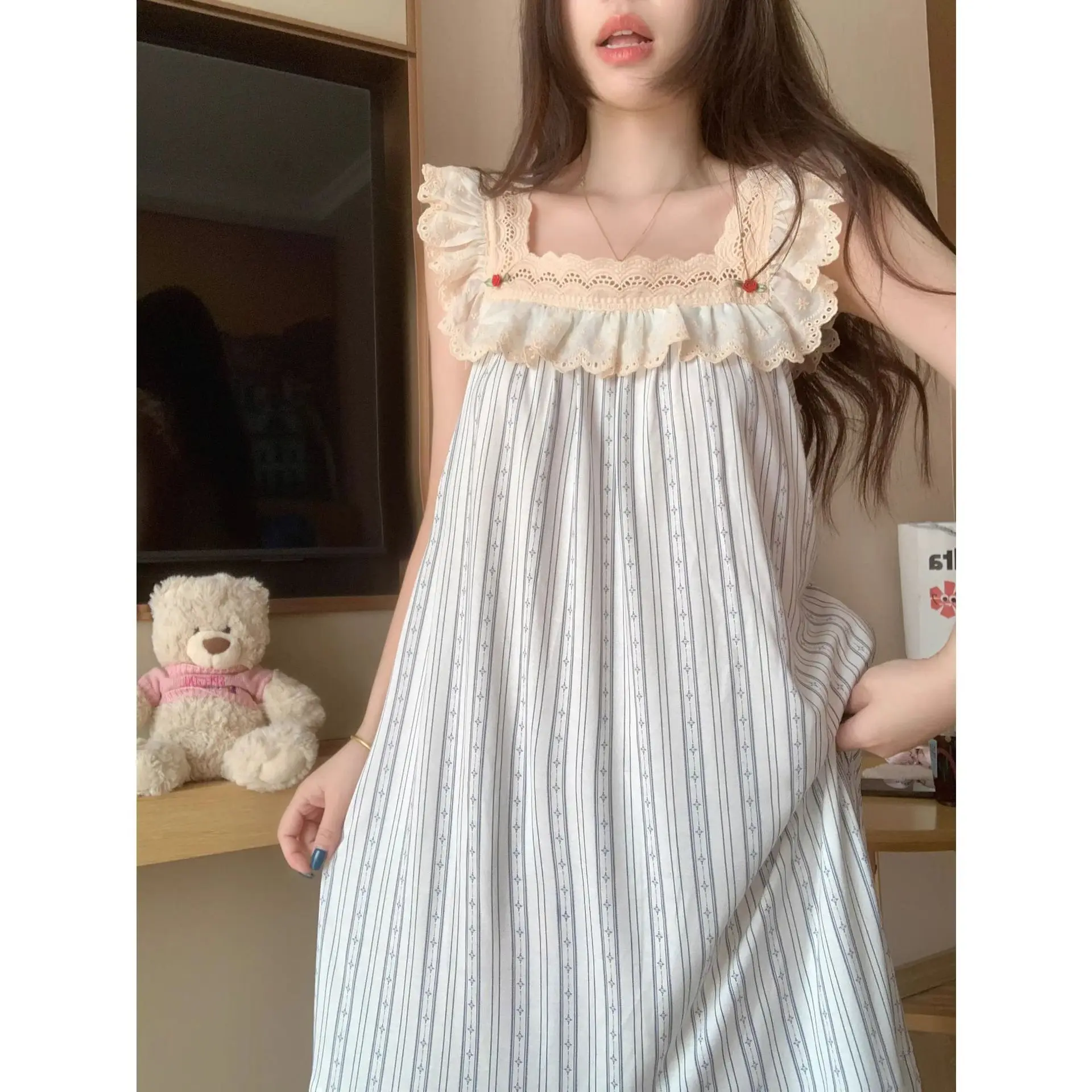 Pajamas Women's Summer Suspender Vest Pajamas Sweet with Chest Pads Loungewear Cute
Pajamas Women's Summer Suspender Vest Pajamas Sweet with Chest Pads Loungewear Cute