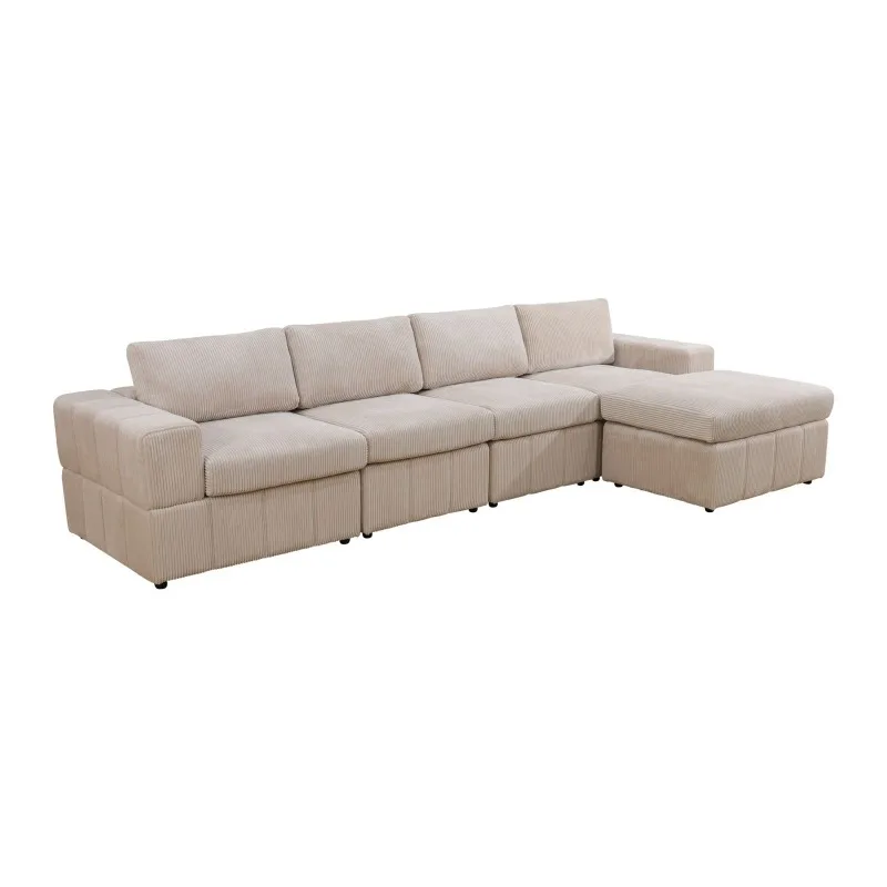 Beige Corduroy 5-Pieces Living Room Sofa Set home furniture luxury modern sofa
Beige Corduroy 5-Pieces Living Room Sofa Set home furniture luxury modern sofa