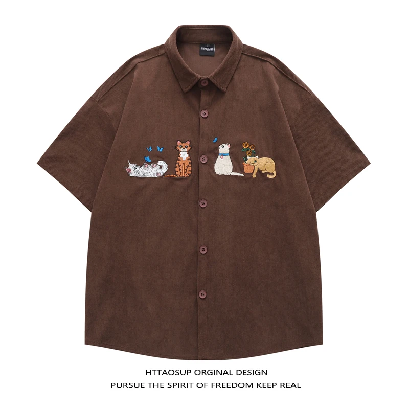 HTTAOSUP Summer American Retro College Style Embroidery Corduroy Versatile Casual Short Sleeve Shirt Top for Youth
HTTAOSUP Summer American Retro College Style Embroidery Corduroy Versatile Casual Short Sleeve Shirt Top for Youth