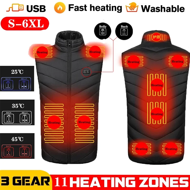 HV-13 Heated Vest 13 Heating Areas Oversized Women Men Winter Vest Self Heating Vest USB Electric Thermal Vest Jacket Outdoor
HV-13 Heated Vest 13 Heating Areas Oversized Women Men Winter Vest Self Heating Vest USB Electric Thermal Vest Jacket Outdoor