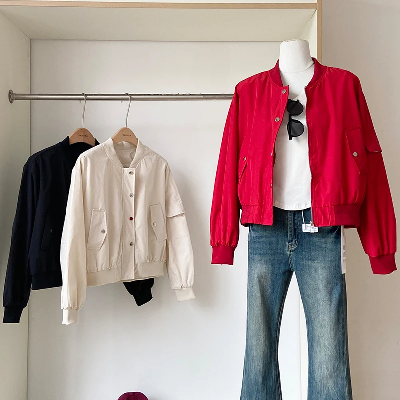 Korean Style Retro Solid Color Women Coat Casual Fashion Stand Collar Single Breasted Loose Jacket Autumn Versatile Female Tops
Korean Style Retro Solid Color Women Coat Casual Fashion Stand Collar Single Breasted Loose Jacket Autumn Versatile Female Tops