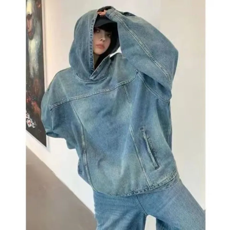 Spring and Autumn Couple Hooded Jacket Women American Lazy Women's Denim Sweatshirt Fashionable Trendy Brand Coat Fashion
Spring and Autumn Couple Hooded Jacket Women American Lazy Women's Denim Sweatshirt Fashionable Trendy Brand Coat Fashion