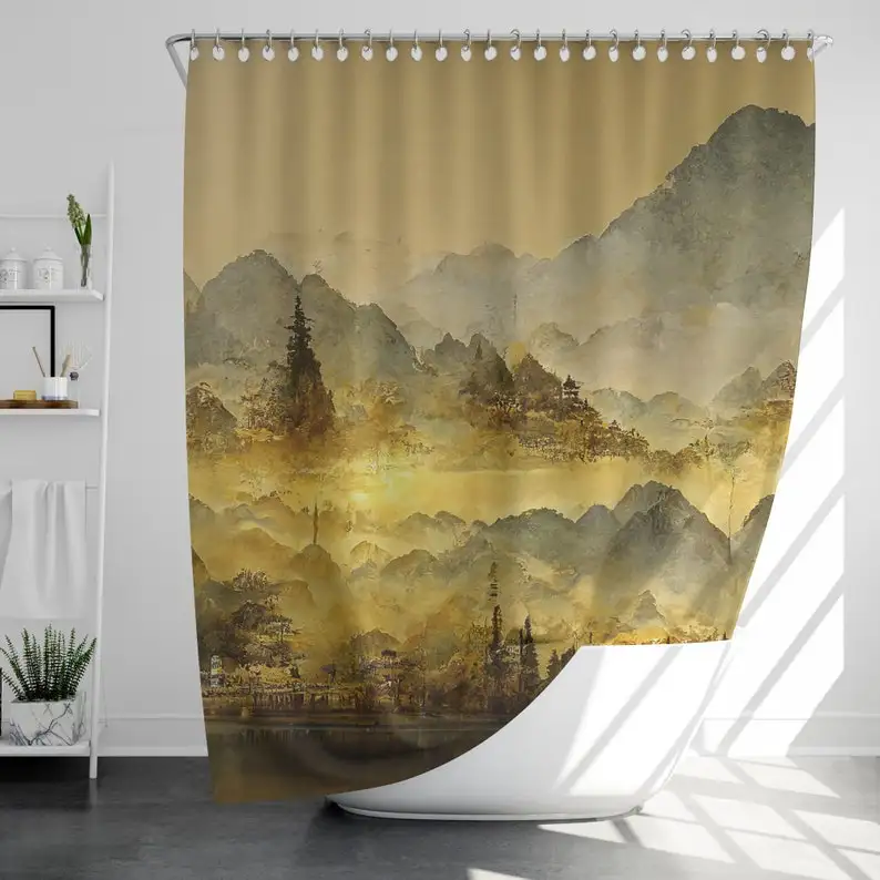 Imaginary Mountains Shower Curtain with 12 Hooks Waterproof, Japanese Style Bathroom Decor, Housewarming Gift
Imaginary Mountains Shower Curtain with 12 Hooks Waterproof, Japanese Style Bathroom Decor, Housewarming Gift