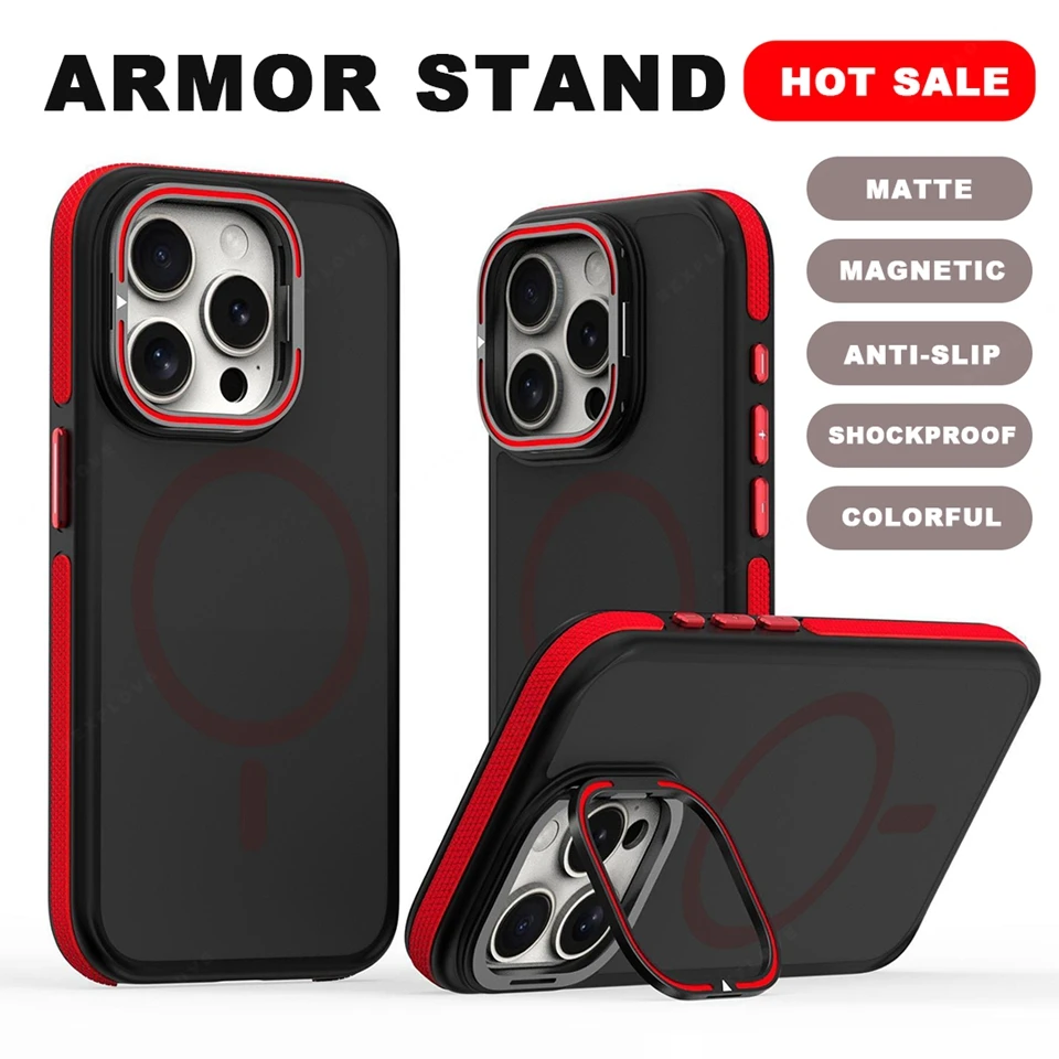 New Stand Magnetic Phone Case For iPhone 15 14 16 Plus 11 12 13 16 Pro Max Magsafe Wireless Charge Holder Protector Hard Cover
New Stand Magnetic Phone Case For iPhone 15 14 16 Plus 11 12 13 16 Pro Max Magsafe Wireless Charge Holder Protector Hard Cover