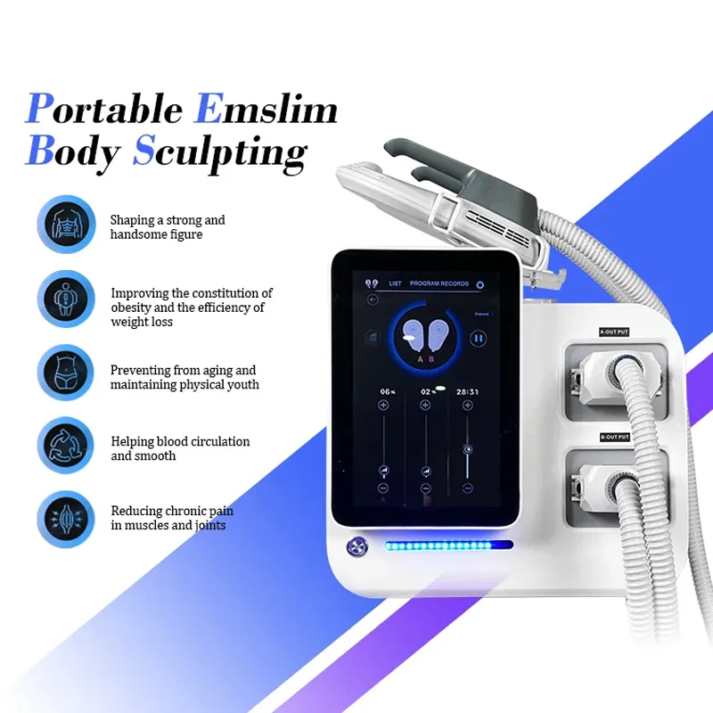 Portable Dual EMS Muscle Building Machine Electromagnetic Body Sculpting RF Fat Burning Cellulite Reduction Physio Equipment
Portable Dual EMS Muscle Building Machine Electromagnetic Body Sculpting RF Fat Burning Cellulite Reduction Physio Equipment