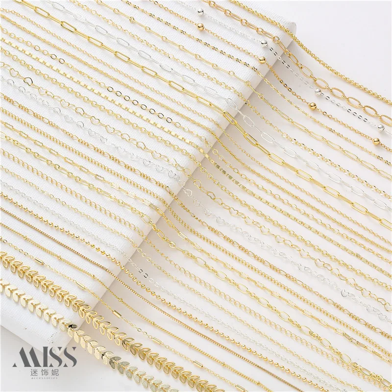 14K Gold Plated Mixed Chain O Link Square Link Tassel Leaf Hollow Chain DIY Bracelet Necklace Jewelry Findings
14K Gold Plated Mixed Chain O Link Square Link Tassel Leaf Hollow Chain DIY Bracelet Necklace Jewelry Findings