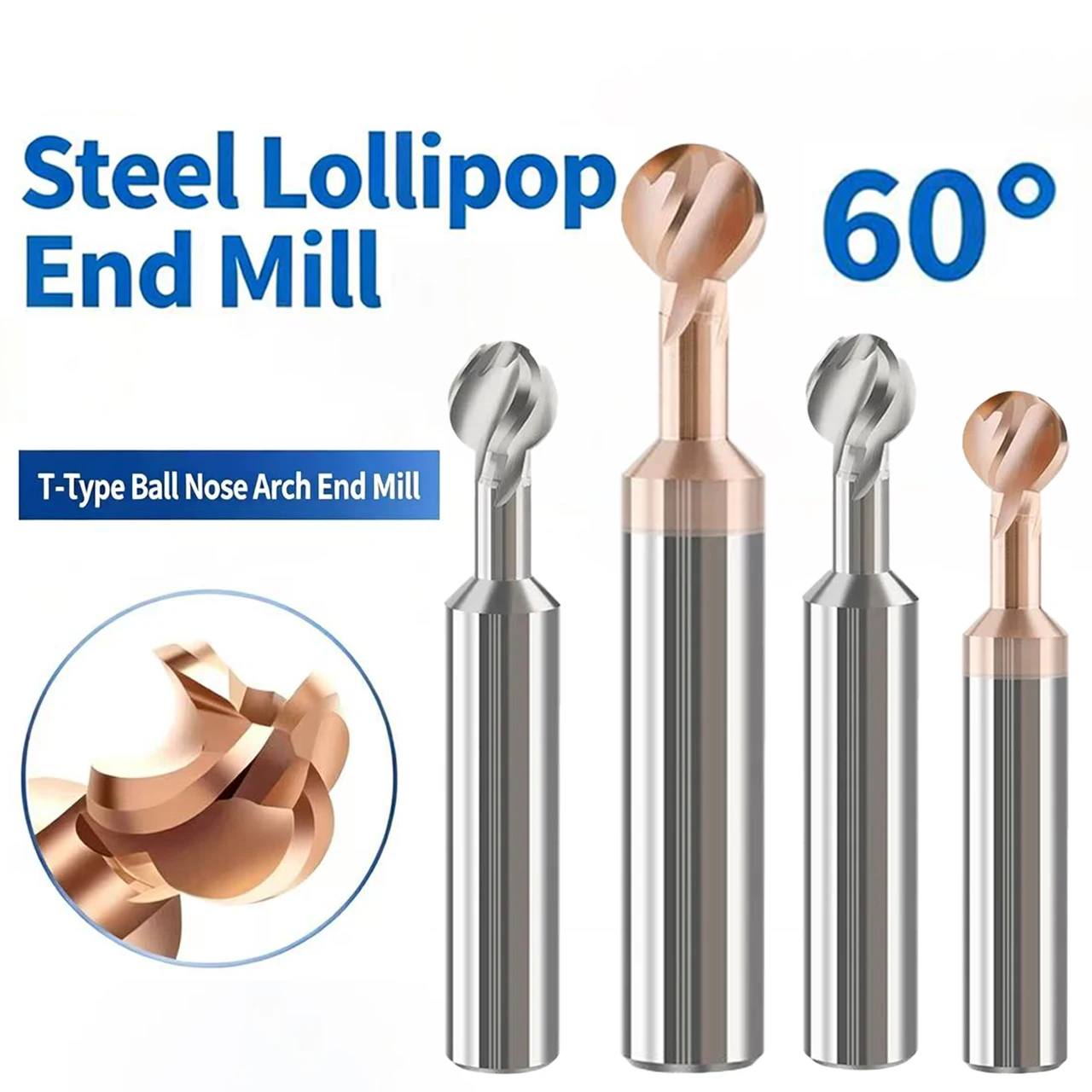 T-shaped ball end milling cutter R0.5-R8 tungsten steel hard alloy aluminum arc ball end milling cutter
T-shaped ball end milling cutter R0.5-R8 tungsten steel hard alloy aluminum arc ball end milling cutter