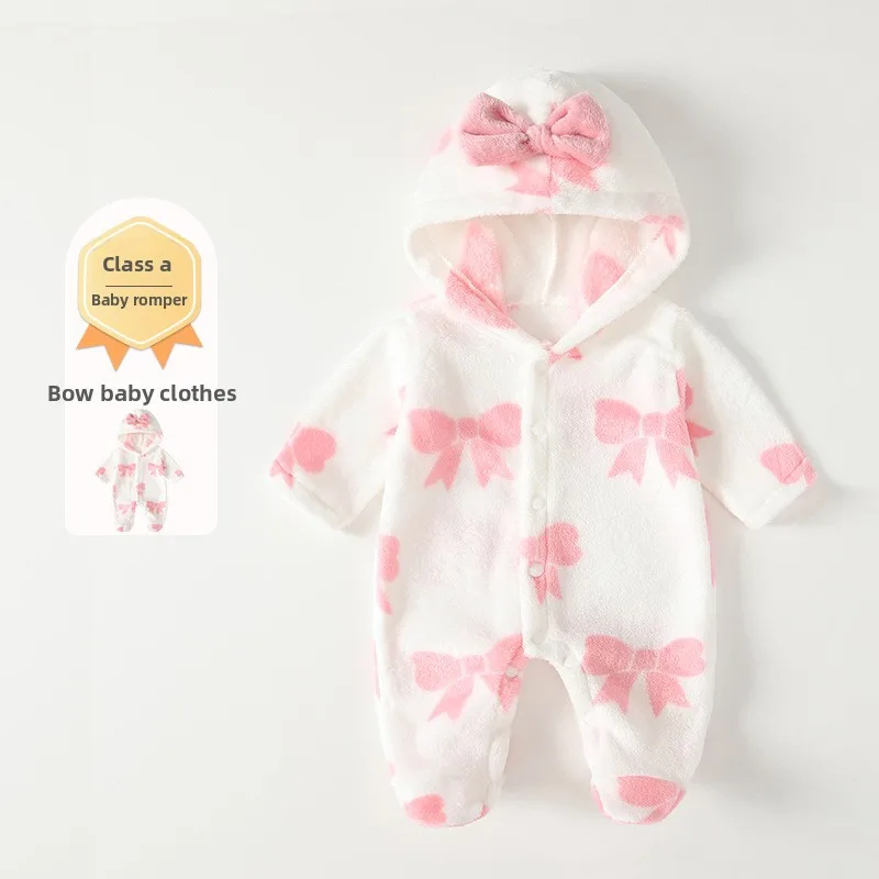 Baby Clothes for Autumn and Winter, Flannel Fur Coat, New Baby Jumpsuit, Bow Tie, Female Baby Warm Crawling Clothes
Baby Clothes for Autumn and Winter, Flannel Fur Coat, New Baby Jumpsuit, Bow Tie, Female Baby Warm Crawling Clothes