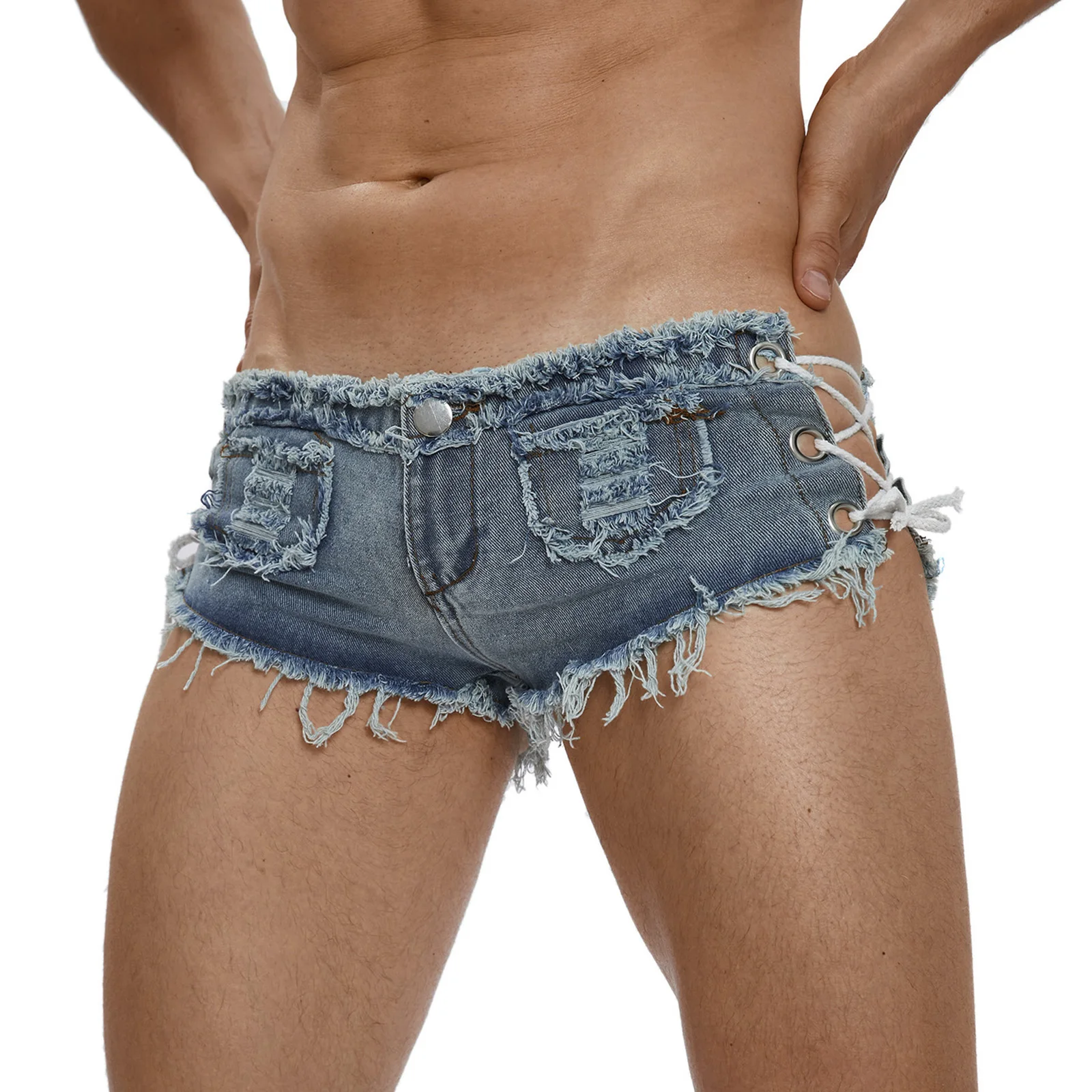 Adult Lace-up Low Waist Denim Hot Pants Pole Dance Booty Shorts Male Sissy Jeans Rave Party Club Clubwear Beachwear Streetwear
Adult Lace-up Low Waist Denim Hot Pants Pole Dance Booty Shorts Male Sissy Jeans Rave Party Club Clubwear Beachwear Streetwear