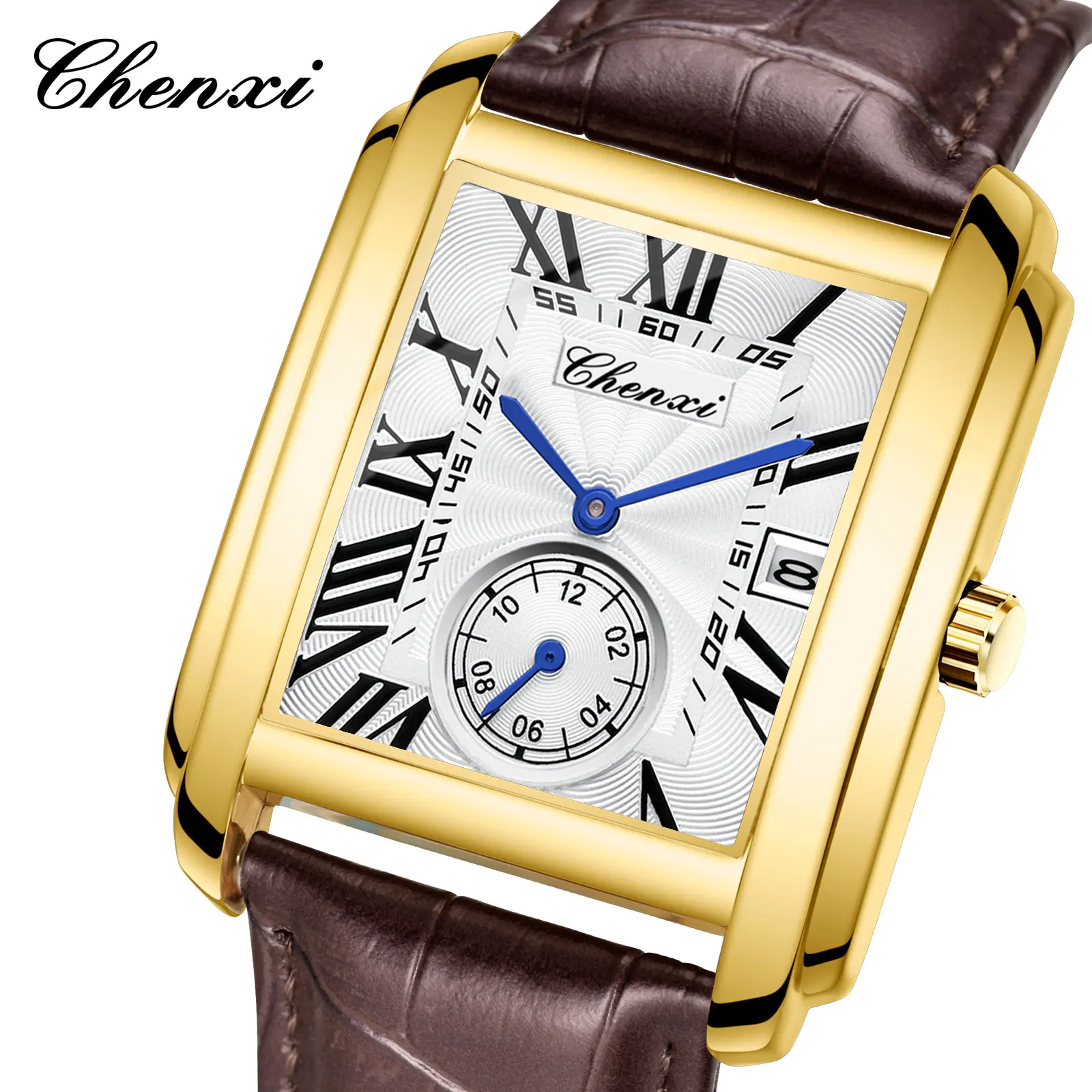 2025 Новые деловые мужские часы, модные квадратные римские цифры, циферблат, водонепроницаемые коричневые кожаные мужские повседневные модные кварцевые часы с датой
2025 Новые деловые мужские часы, модные квадратные римские цифры, циферблат, водонепроницаемые коричневые кожаные мужские повседневные модные кварцевые часы с датой