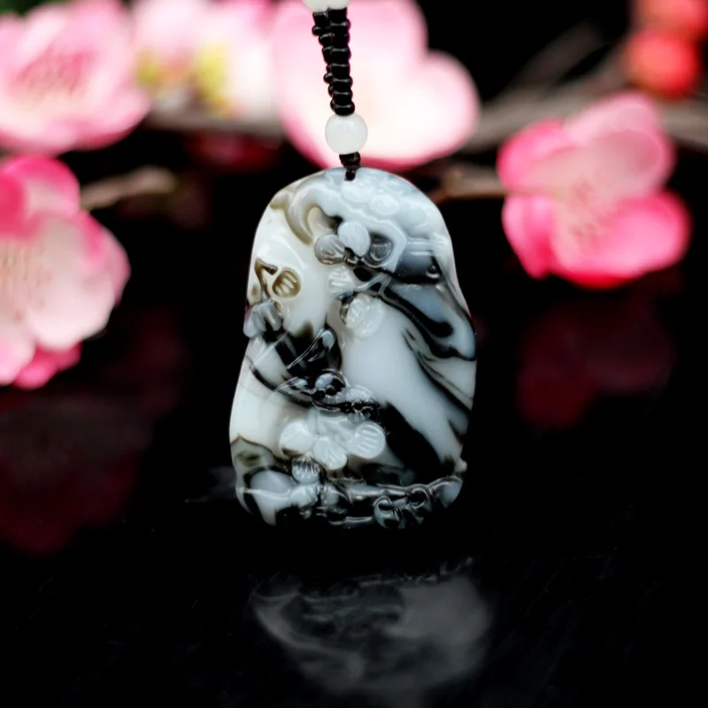 Natural Black White Jade Vase Pendant Necklace Jadeite Fashion Charm Jewelry Hand-Carved Accessories Amulet Gifts for Men Women
Natural Black White Jade Vase Pendant Necklace Jadeite Fashion Charm Jewelry Hand-Carved Accessories Amulet Gifts for Men Women