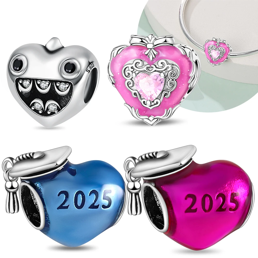 925 Silver Charms Fine Pink Heart Original Beads Fit Bracelets Jewellery Necklace Making Gift for Graduation Season
925 Silver Charms Fine Pink Heart Original Beads Fit Bracelets Jewellery Necklace Making Gift for Graduation Season